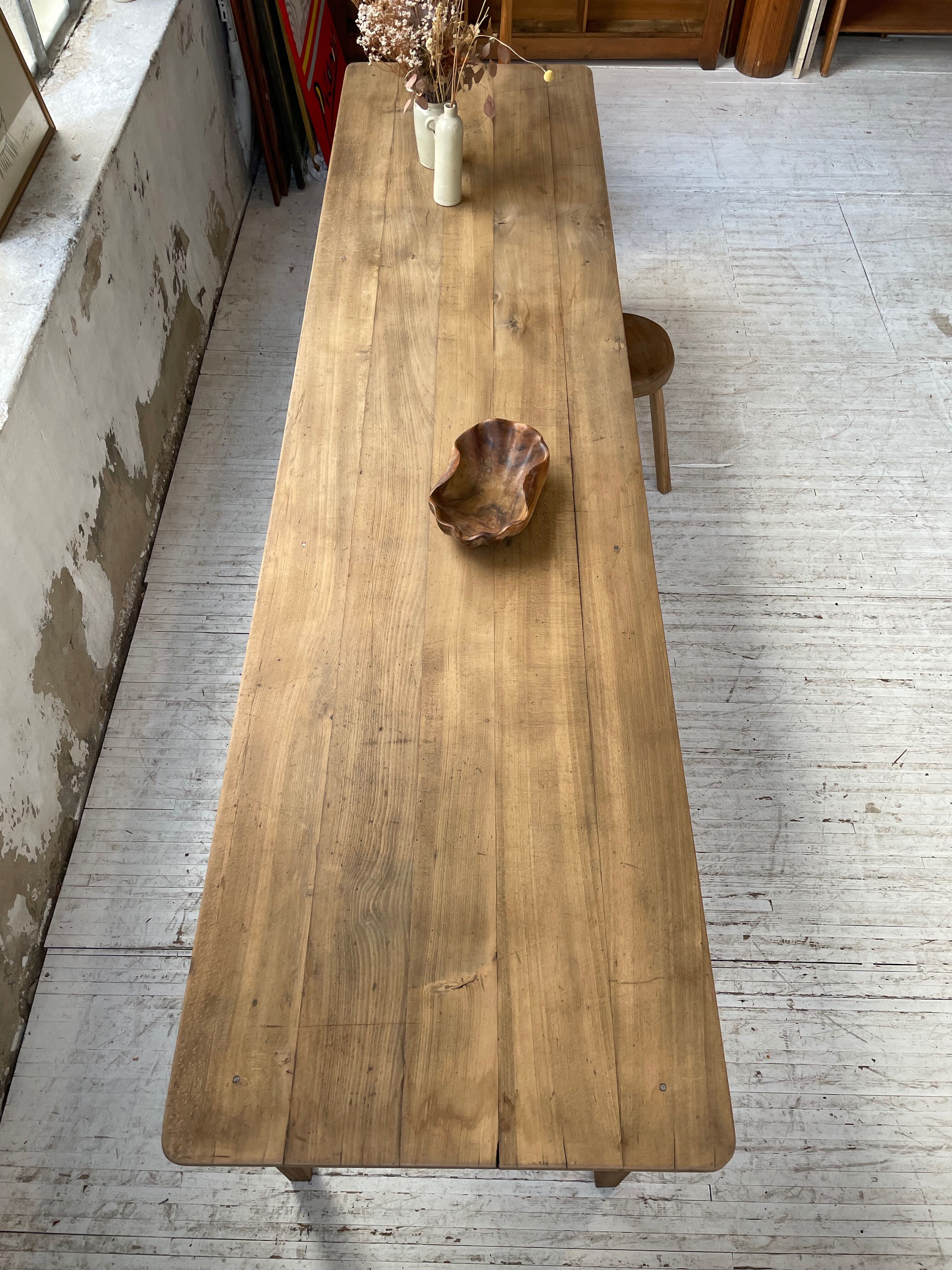 XL farmhouse table in beech and pine 3m