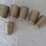 6 glasses vintage Digoin sandstone cups