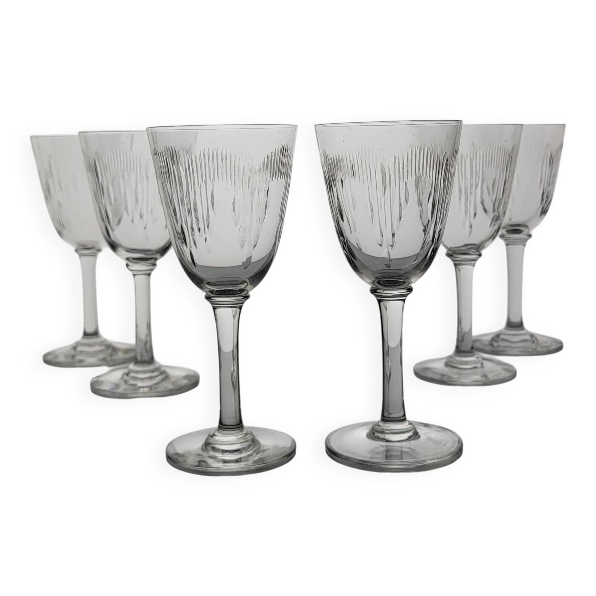 6 Baccarat crystal wine glasses, Molière model