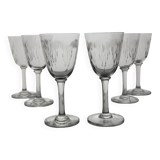 6 verres à vin en cristal de Baccarat modèle Molière