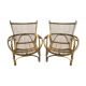 Paire de fauteuils en rotin et bambou années 50/60