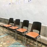 Set of 4 chairs model Barrel Manhattan circa 1970