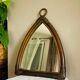 Miroir  Vintage en Bambou Rotin années 1970