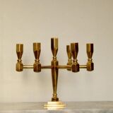 Swedish vintage brass seven arm candelabra by Gusum