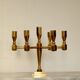 Swedish vintage brass seven arm candelabra by Gusum