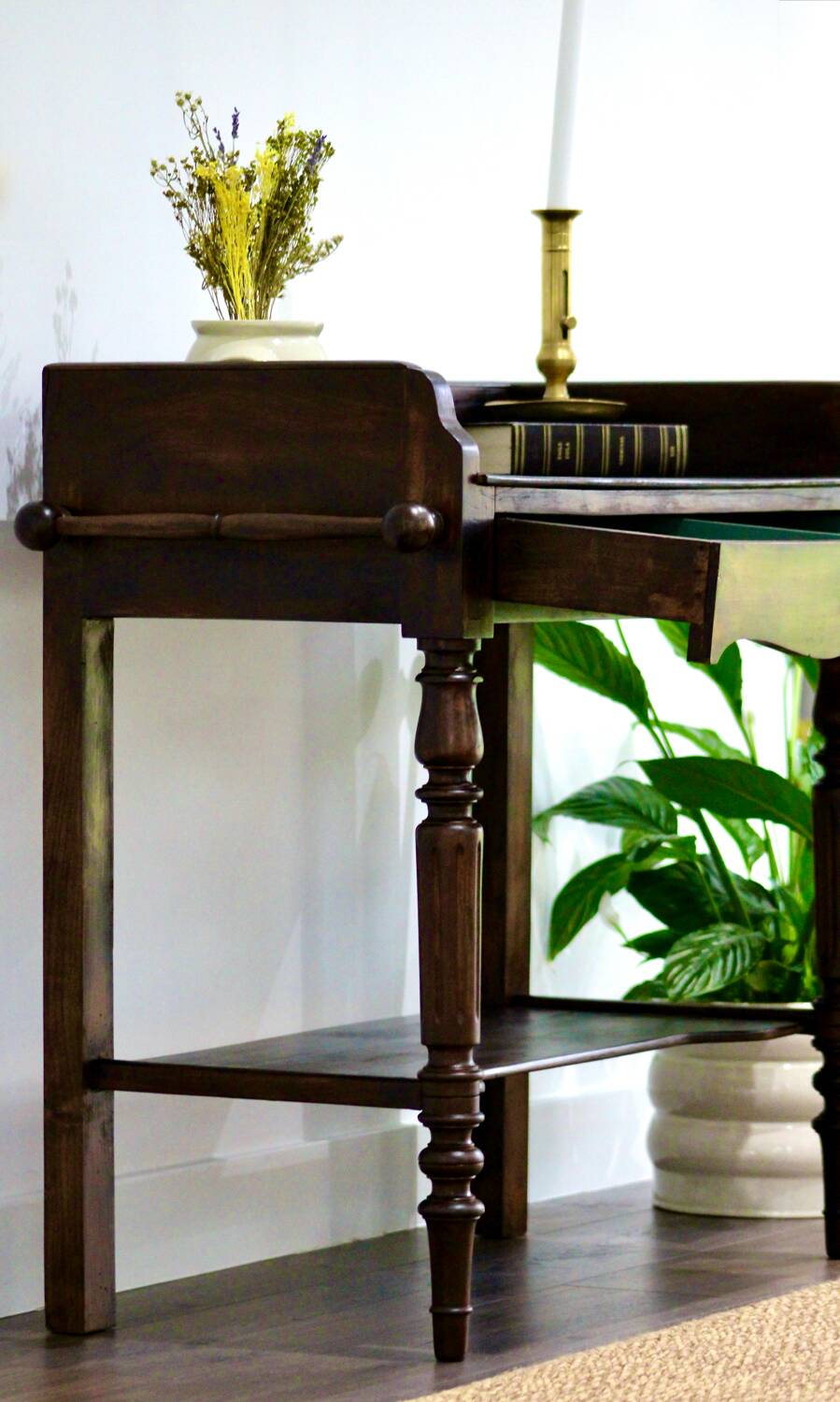 Solid wood serving cart