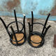 Tabourets de bar haut en rotin