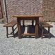 Table de ferme avec tiroirs et ses bancs