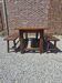 Farm table with drawers and its benches