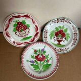 Set of 3 Sarreguemines flat plates