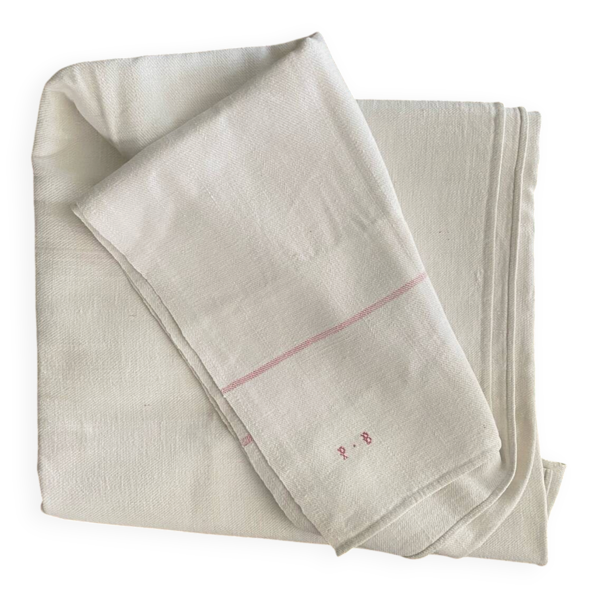 Nappe de vigneron en chanvre et coton monogramme PB.