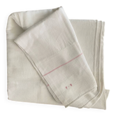 Winemaker's tablecloth in hemp and cotton with PB monogram.
