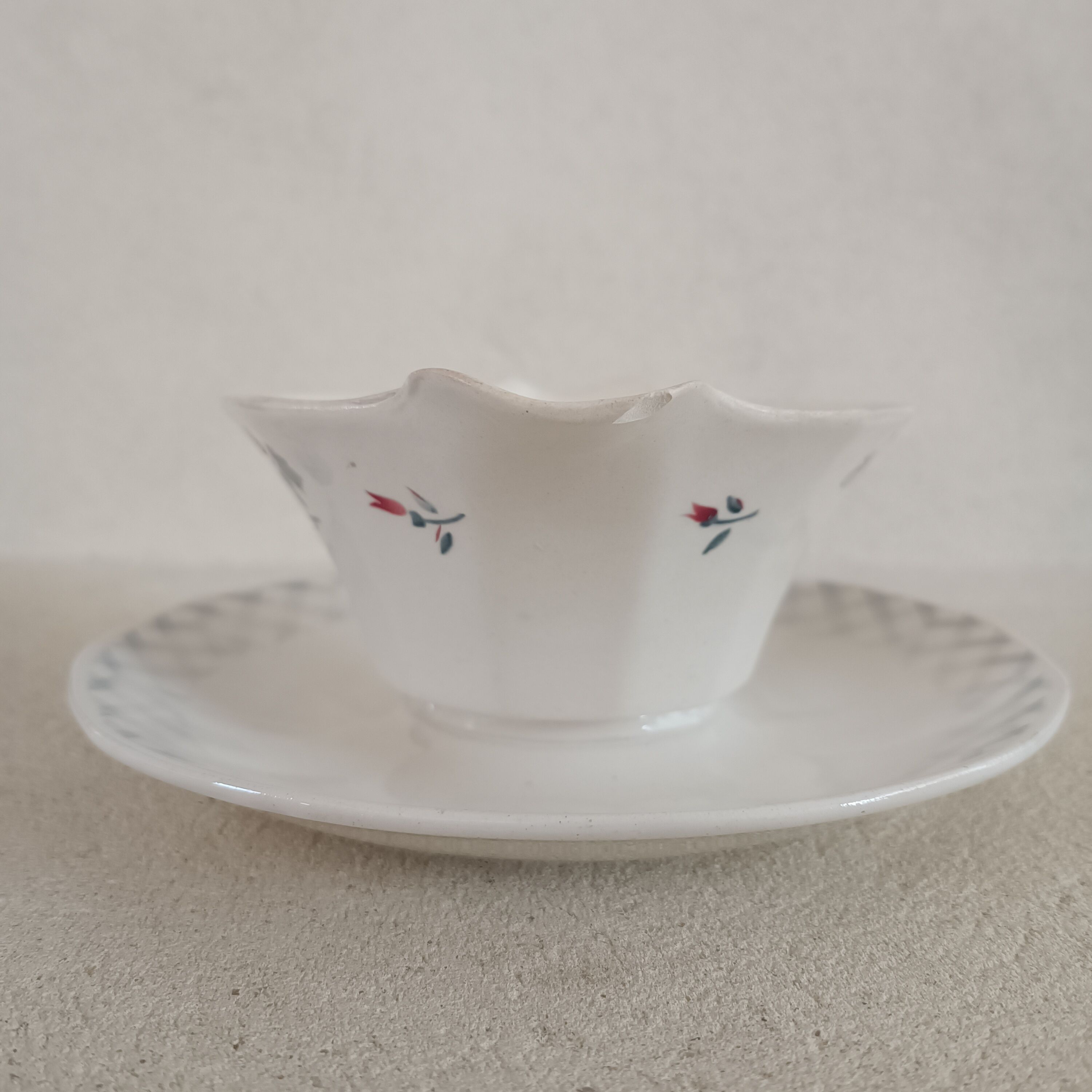 Saucière double earth of iron Digoin Sarreguemines