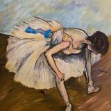 Oil on cardboard depicting a classical dancer