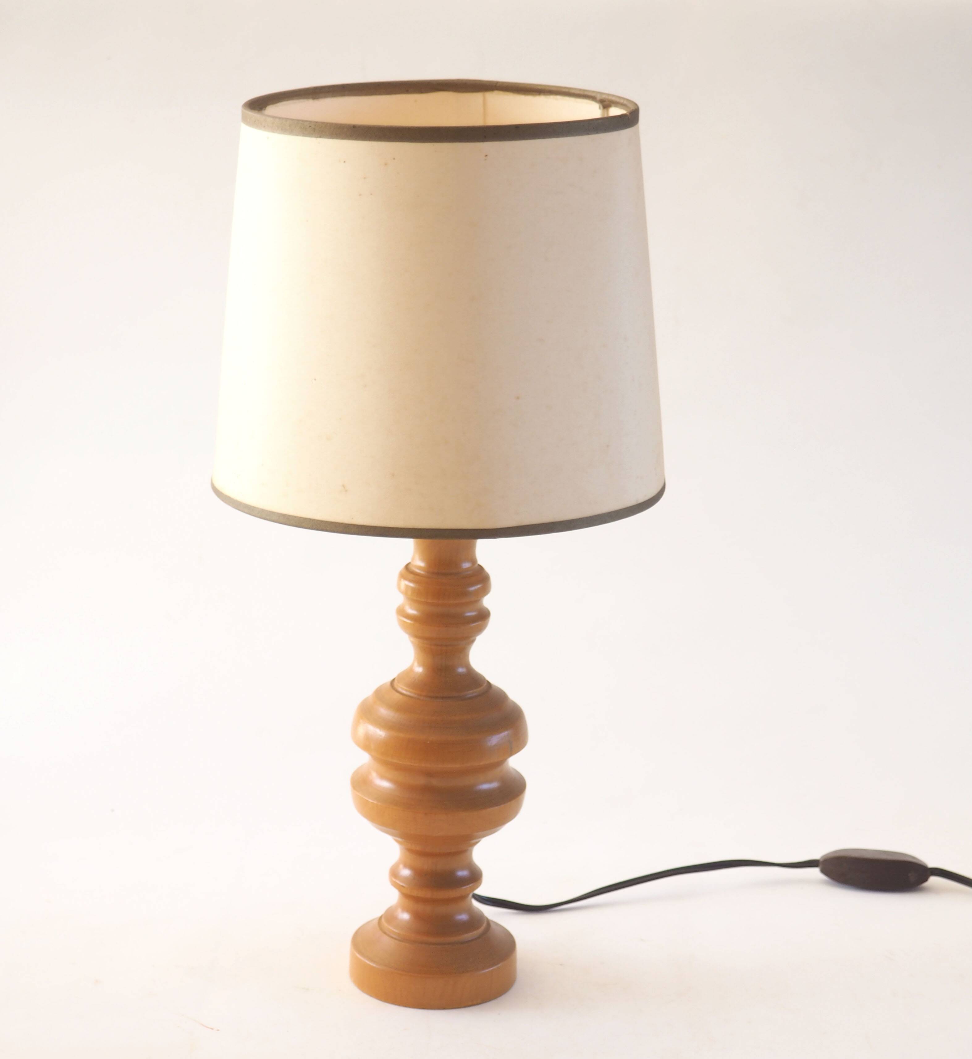 Turned wooden lamp base
