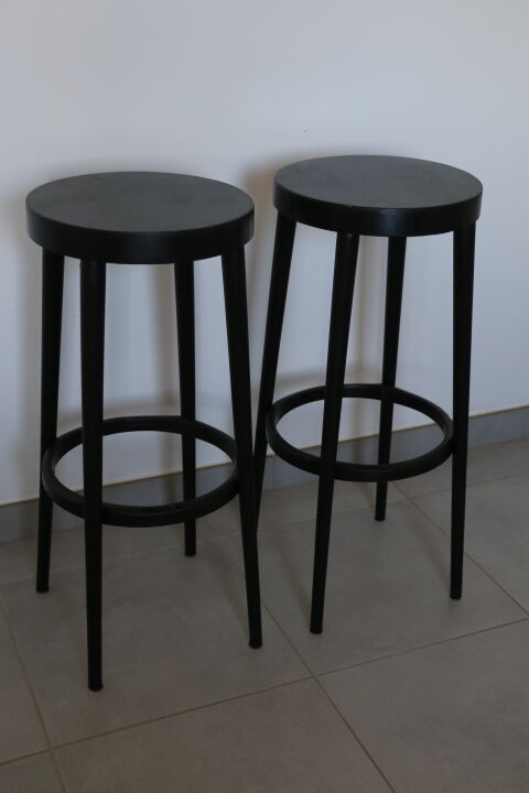 2 black baumann stools 785mm