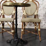 Parisian bistro table and chairs.