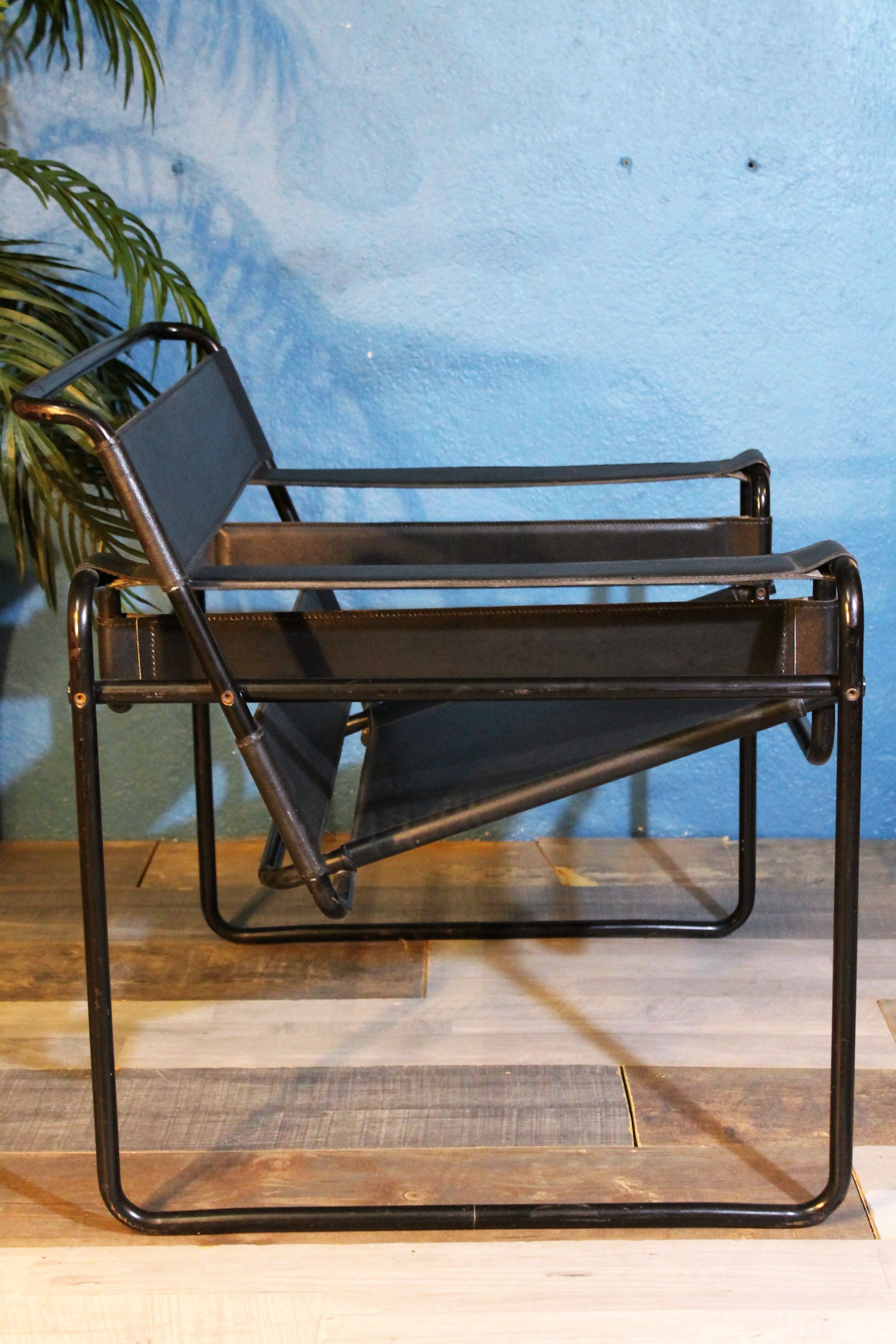 Metal armchair and leather, 1970s