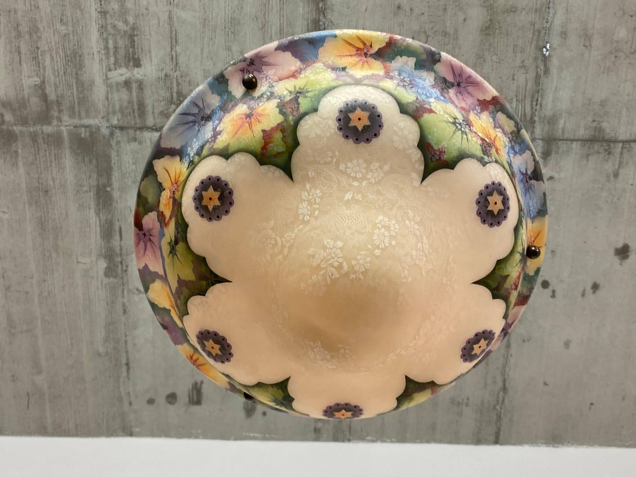 Lampe en verre peinte à la main Art Nouveau