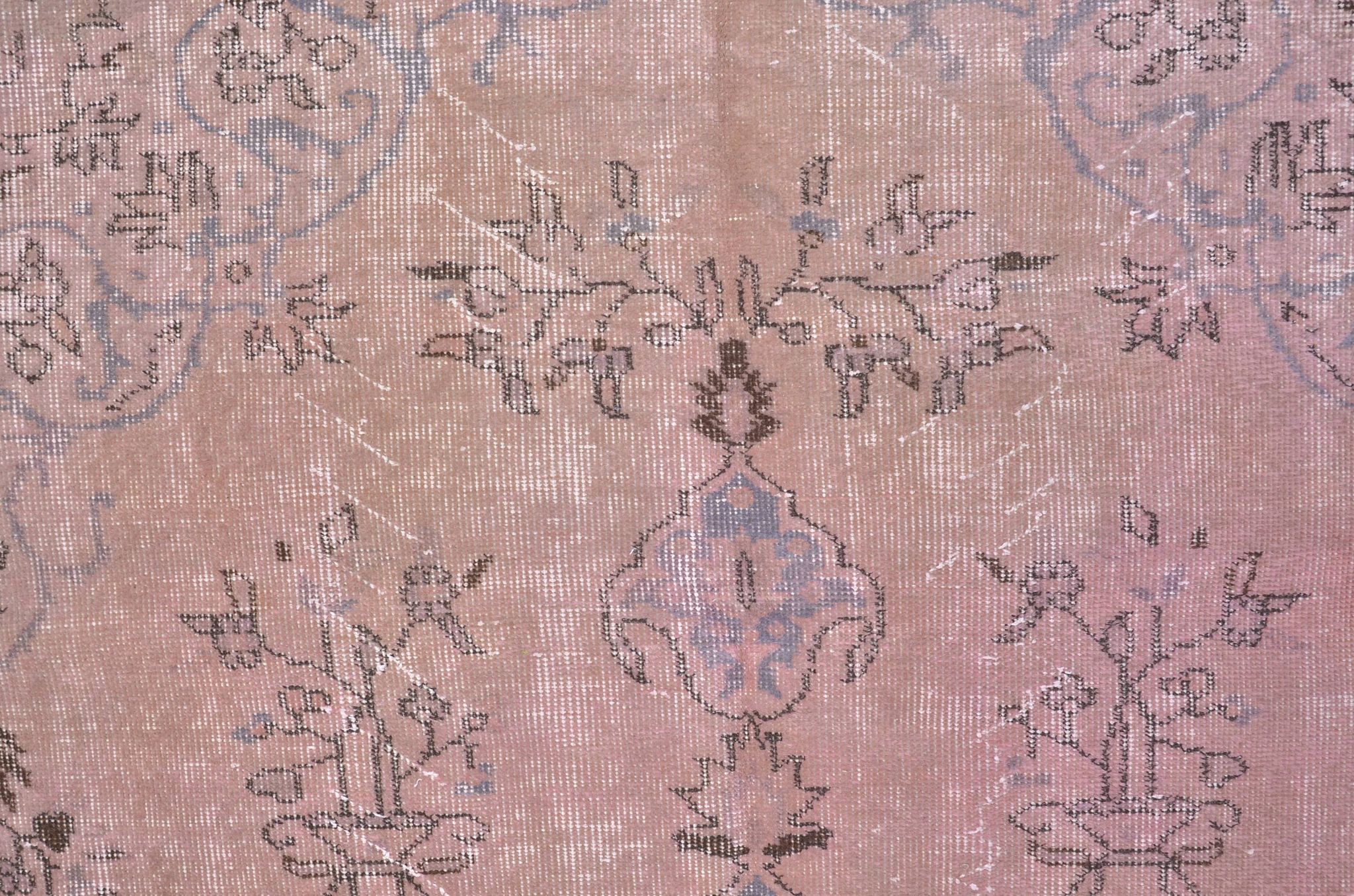 Tapis décoratif en laine noué à la main rose, sku 1917