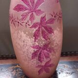 SUPERB GLASS PASTE VASE SIGNED LEGRAS RUBY SERIES