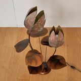 Flowers early 1970s brass lamp