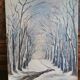 Snow landscape oil on canvas cardboard, unsigned
