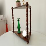 Vintage turned wood wall shelf