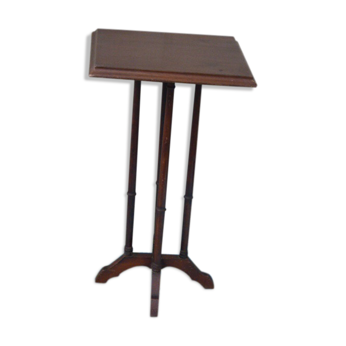 Side table in brown varnished wood