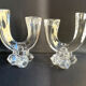 Cristallerie de Vannes le Châtel - Pair of torch candle holders - Cristal signé