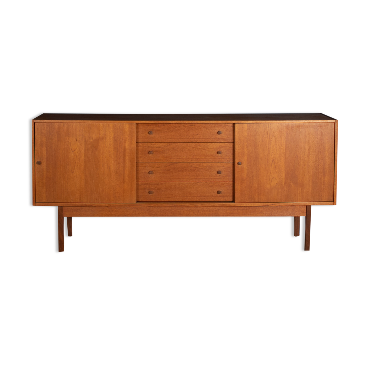 Restored Long Teak Retro 1960s Danish Sideboard