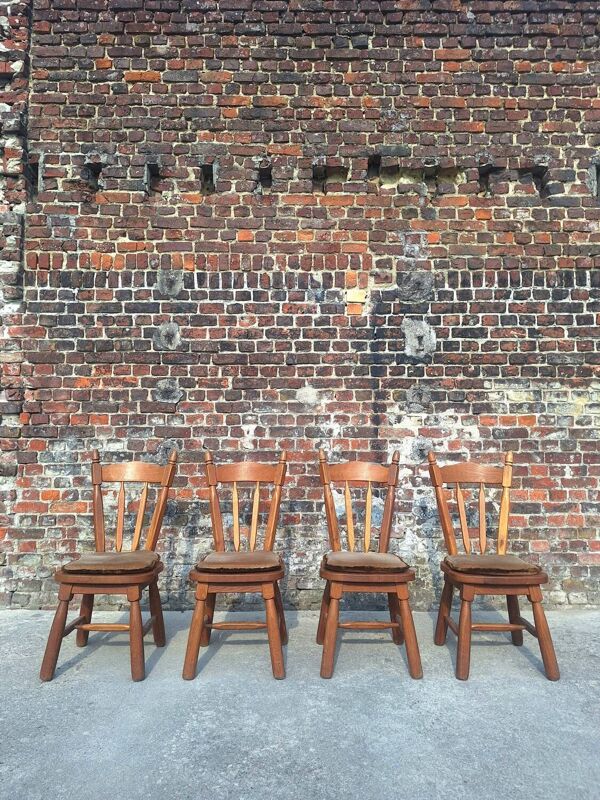Suite de 4 chaises vintage, meubles sièges anciens