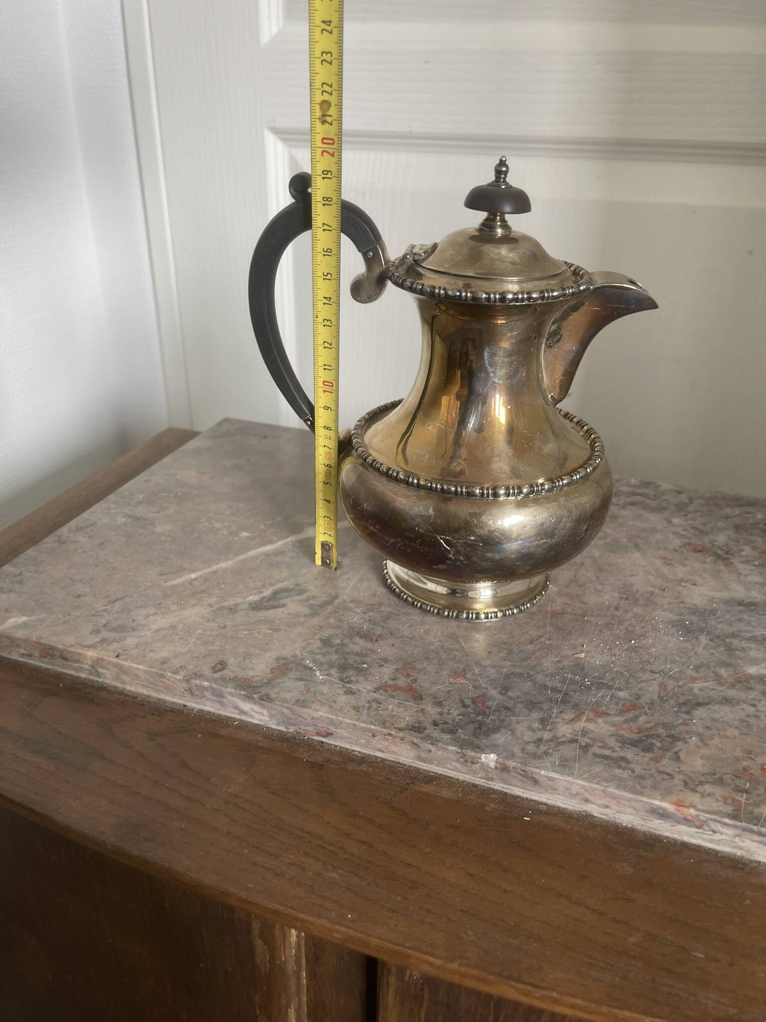 Antique Silver-Plated Metal Teapot English Sheffield
