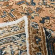 Navy Blue & Peach Oriental Persian Rug, Oriental Pattern Living Room Decor