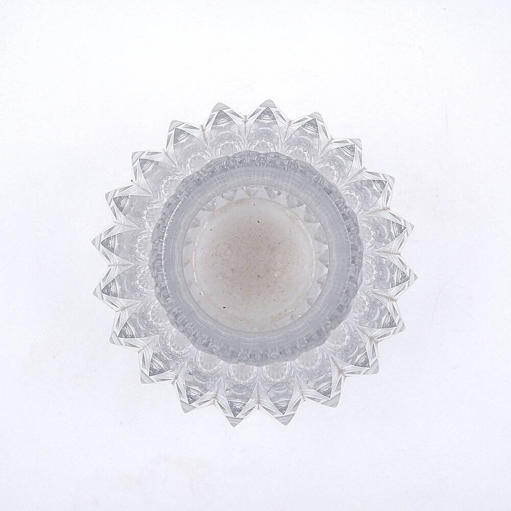 Clear crystal vase Val Saint Lambert - "Artichoke" model - Circa 1960