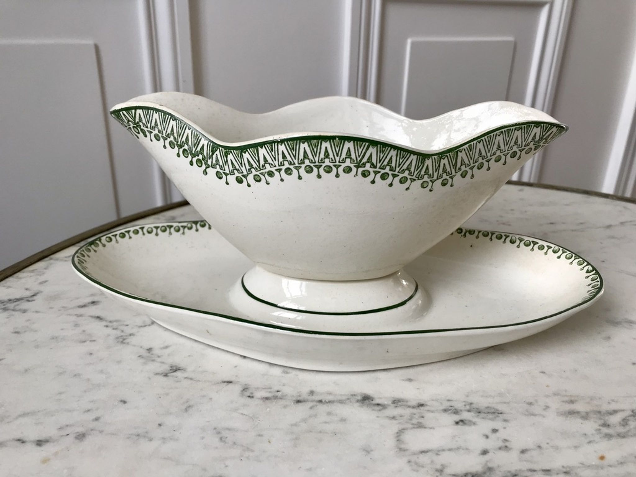 Saucière terre de fer st amand green early twentieth century