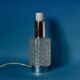 Vintage textured glass and chrome-plated steel lamp base - 1960
