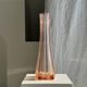 Large pink glass bud vase, H37 D18A