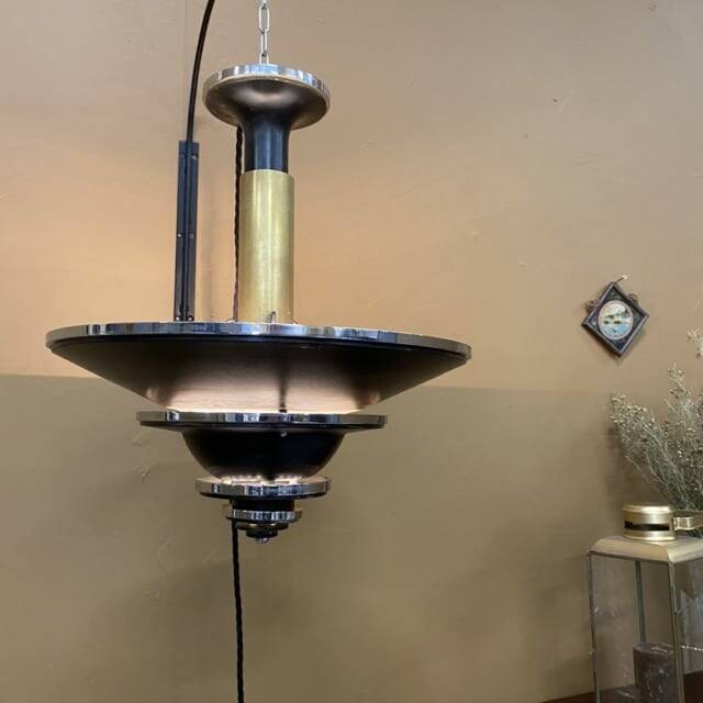 Vintage Art Deco ceiling light by Georges Halais, 1930.