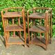 Pair of bedsides, rattan and bamboo