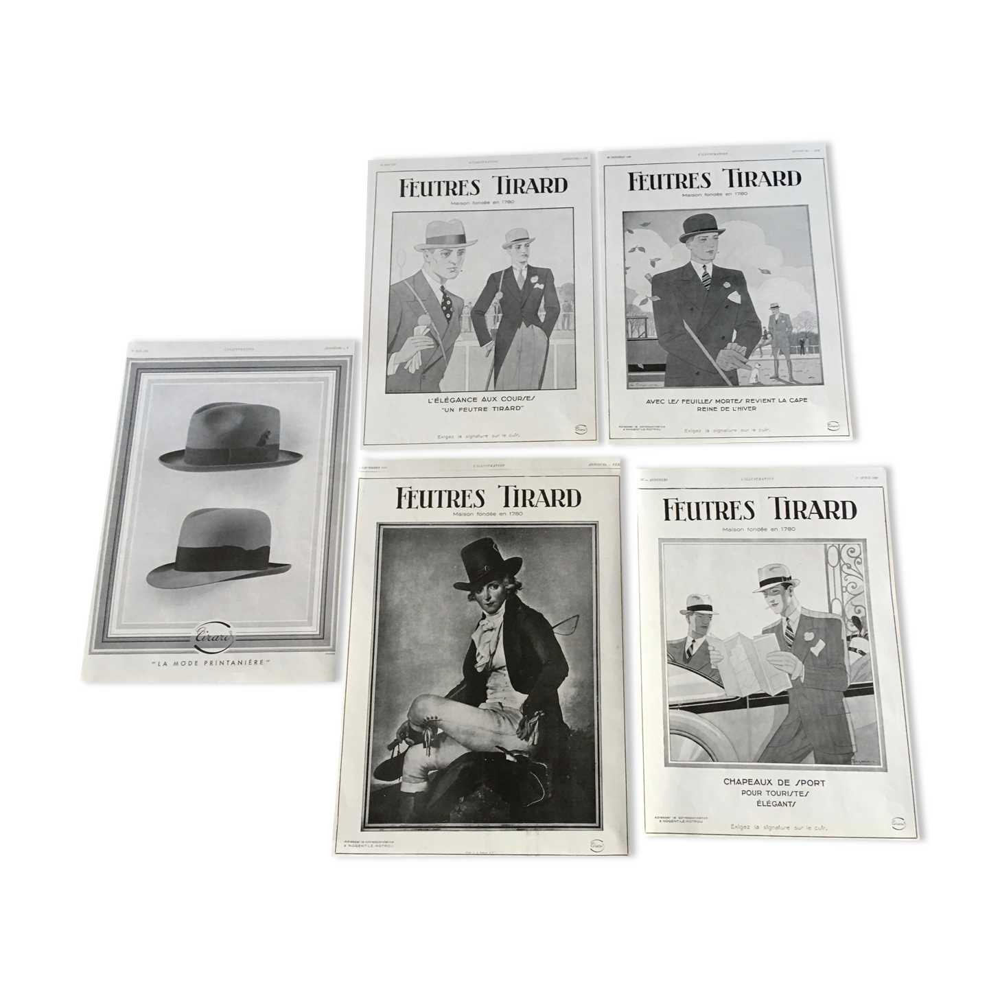 Lot 5 advertisements 30ST Hats Tirard