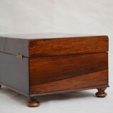 Victorian rosewood jewellery box with tray