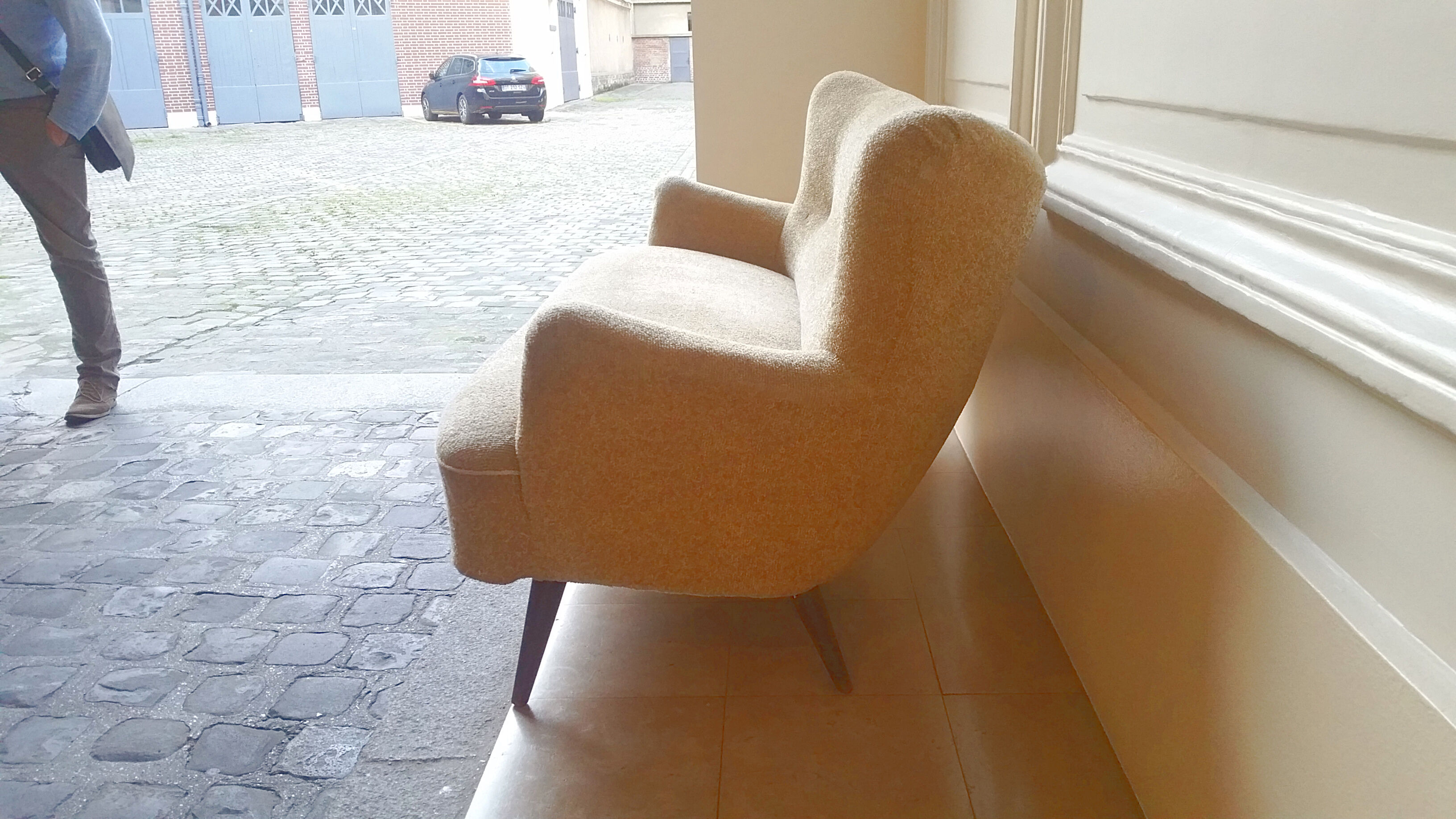 Couch sofa Club Wing EGG flesh organic year 50