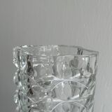 Large clear thick glass vase, heavy vase for large bouquet