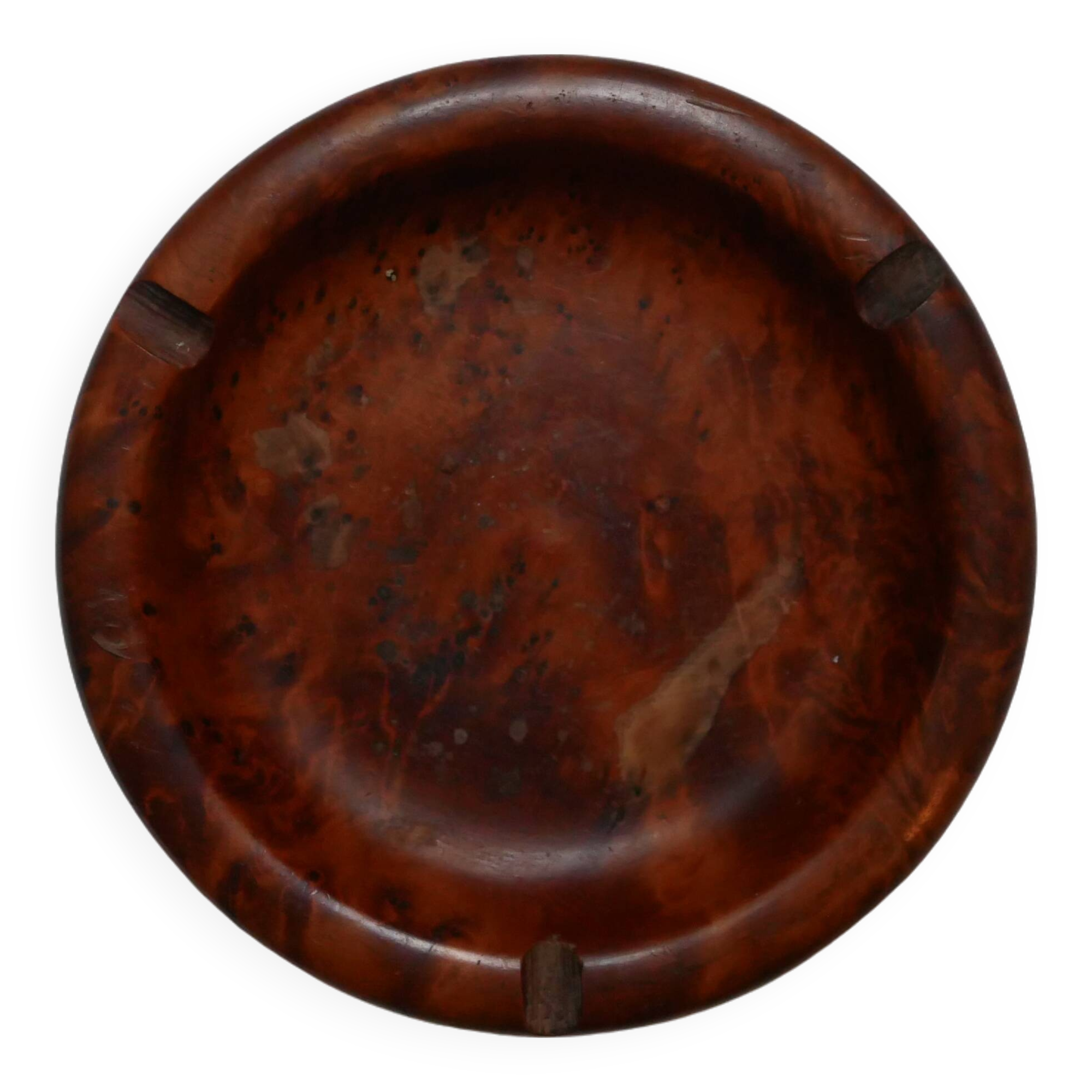 Vintage wooden ashtray, Scandinavian country decorative craft object