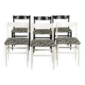 Chaises vintage Jungle Collection en velours et bois, Italie, années 1950-1960