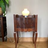 St Louis XV bedside table, 19th century, in solid walnut
