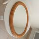 Vintage oval mirror in beech from the 70s/80s.