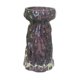 Glass hyacinth vase waffle effect 20 eme