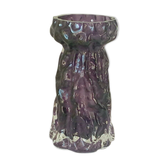 Vase à jacinthe en verre effet gaufre 20 eme